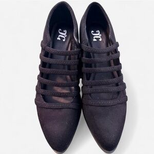 Journee Collection “Otto” Black suede pointed loafer flats, Size 8.5, Brand New